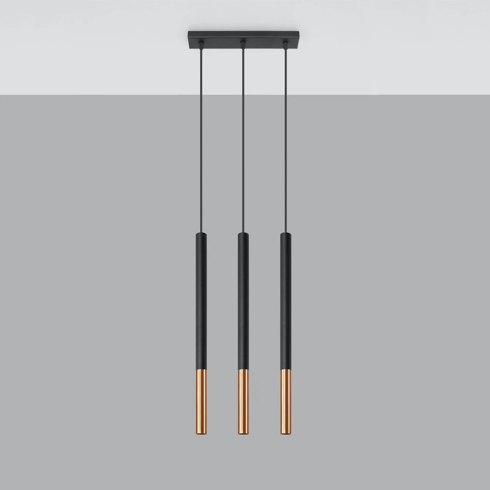 Sollux Lighting Pakabinamas šviestuvas MOZAICA 3L juodas/varis
