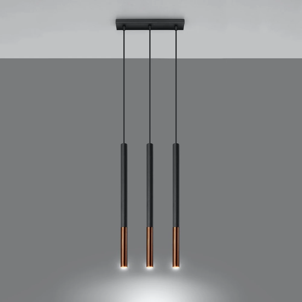 Sollux Lighting Pakabinamas šviestuvas MOZAICA 3L juodas/varis