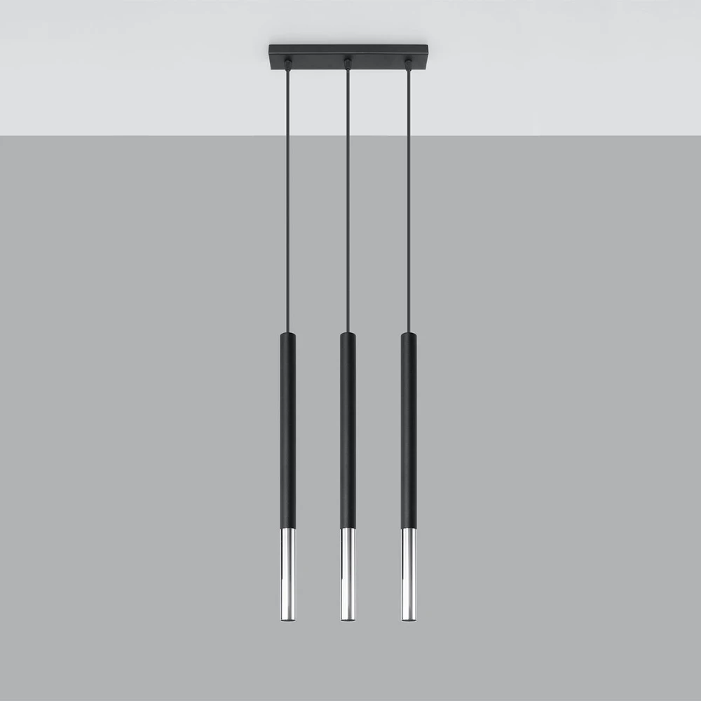 Sollux Lighting Pakabinamas šviestuvas MOZAICA 3L juoda/chromas