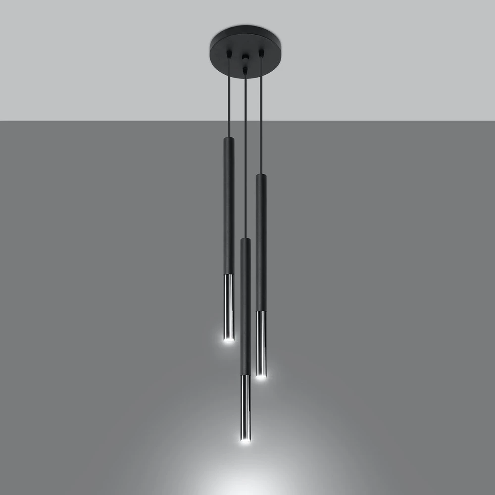 Sollux Lighting Pakabinamas šviestuvas MOZAICA 3P juodas/chromas