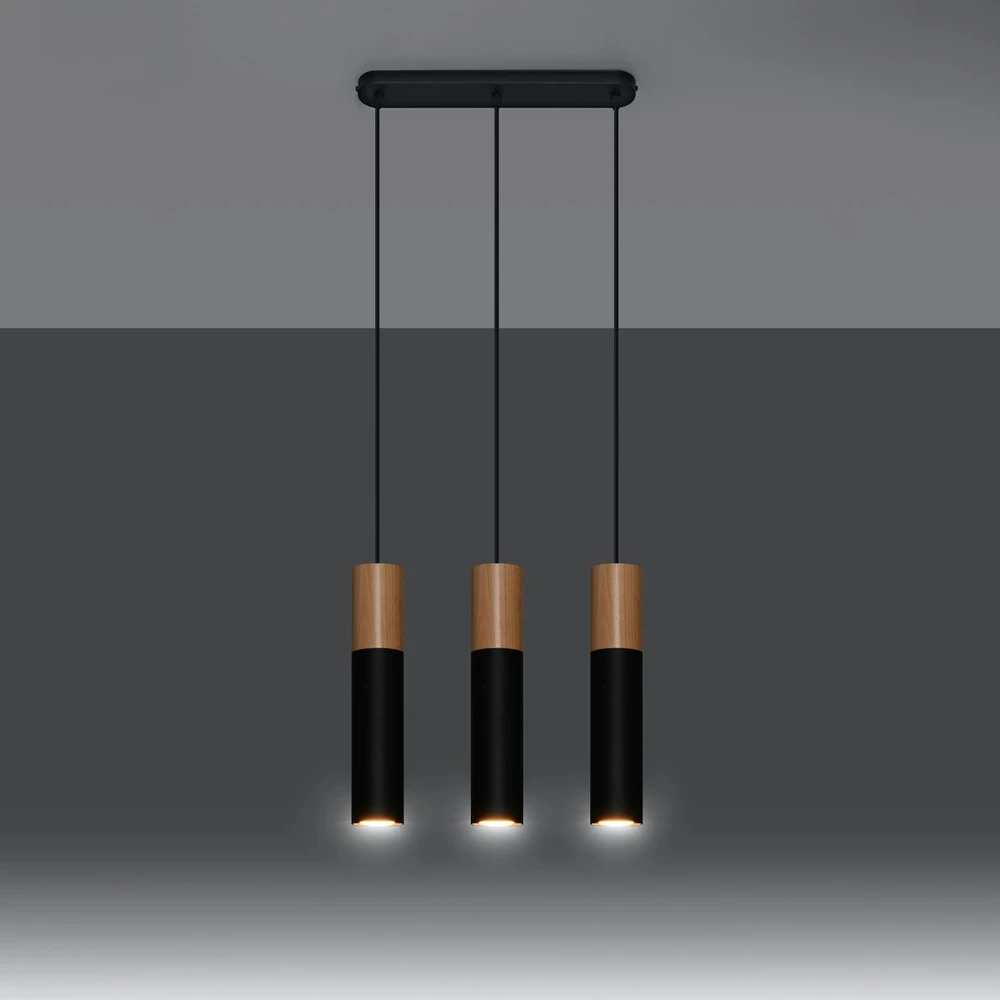 Sollux Lighting Sollux Pakabinamas šviestuvas PABLO 3 juodas