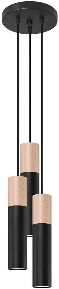 Sollux Lighting Pakabinamas šviestuvas PABLO 3P juodas