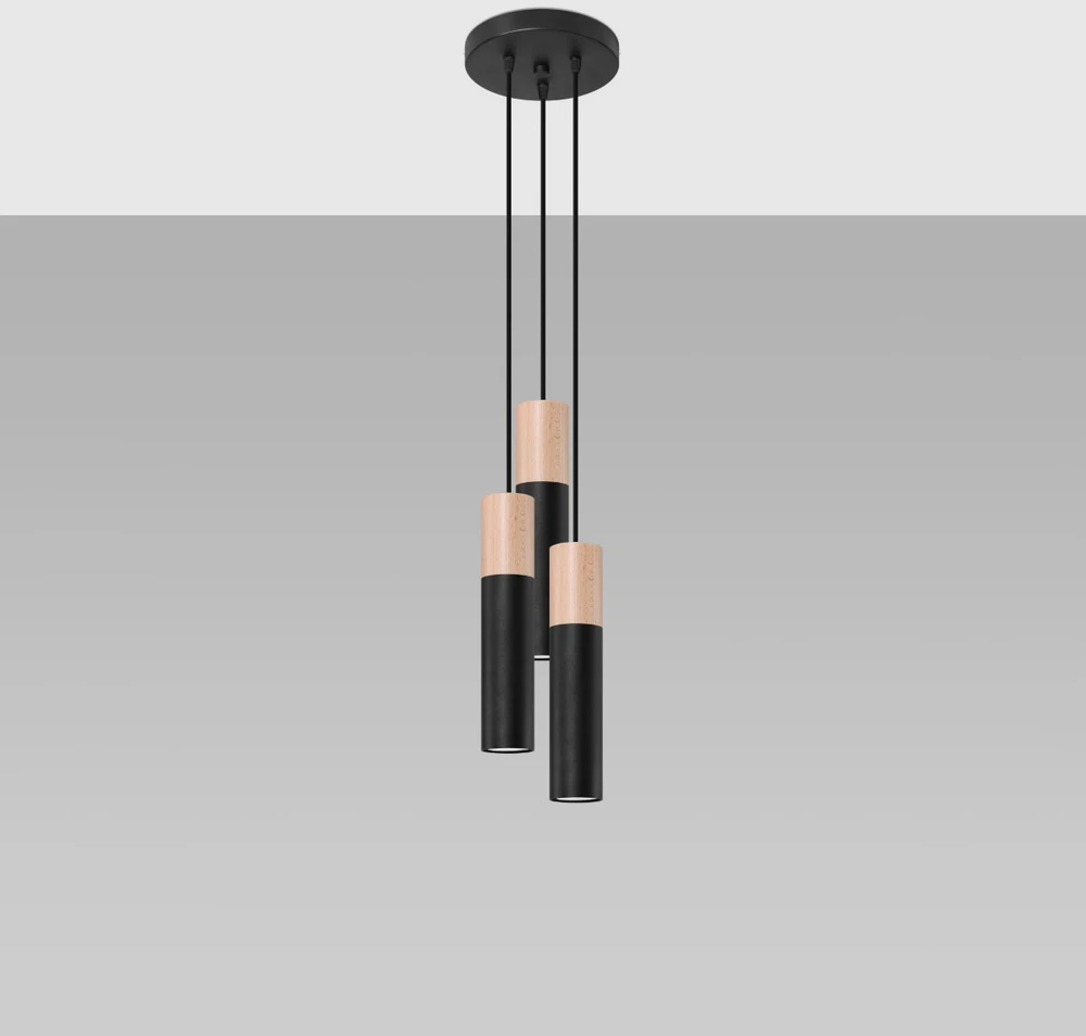 Sollux Lighting Pakabinamas šviestuvas PABLO 3P juodas