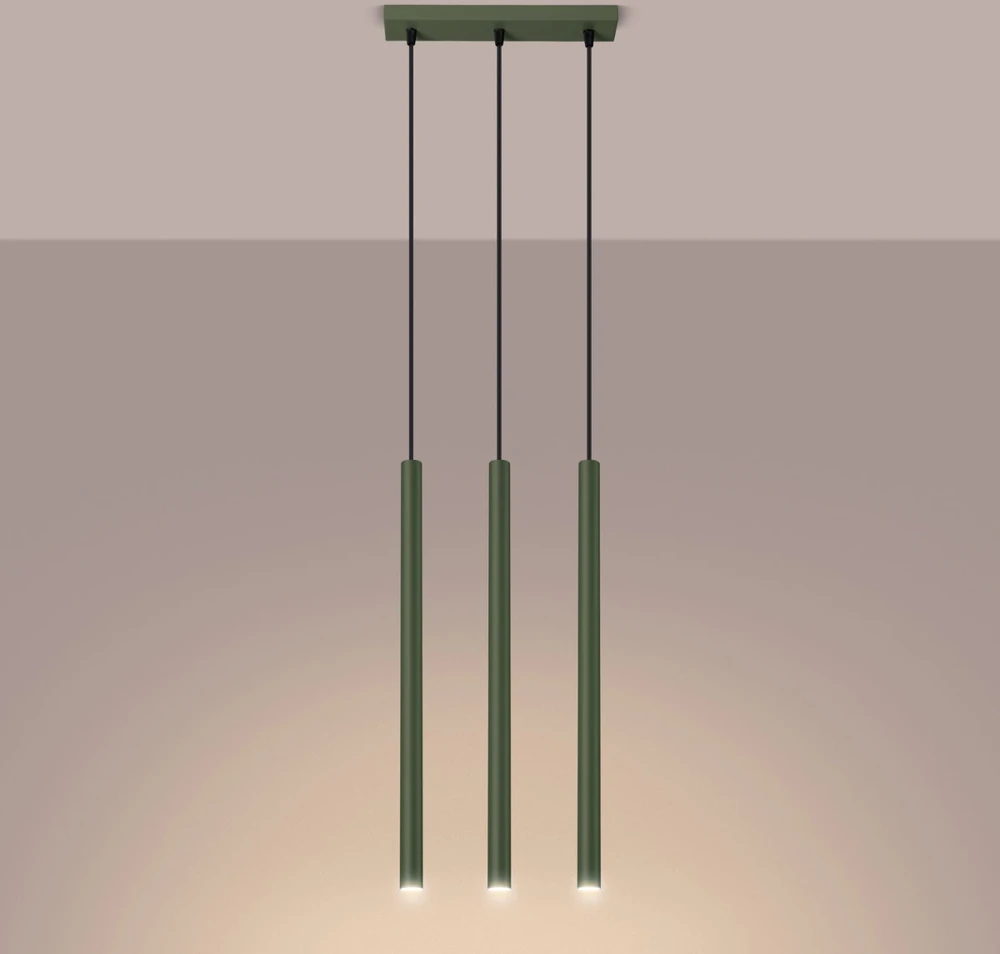 Sollux Lighting Pakabinamas šviestuvas PASTELO 3 alyvuogių žalia