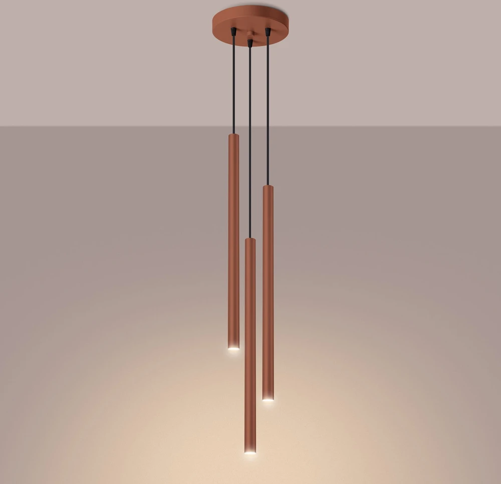 Sollux Lighting Pakabinamas šviestuvas PASTELO 3P raudona ochra