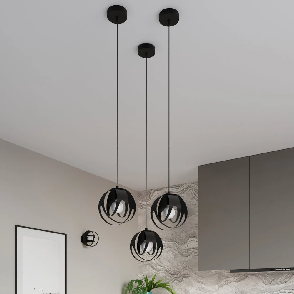 Sollux Lighting Pakabinamas šviestuvas TULOS 1 juodas