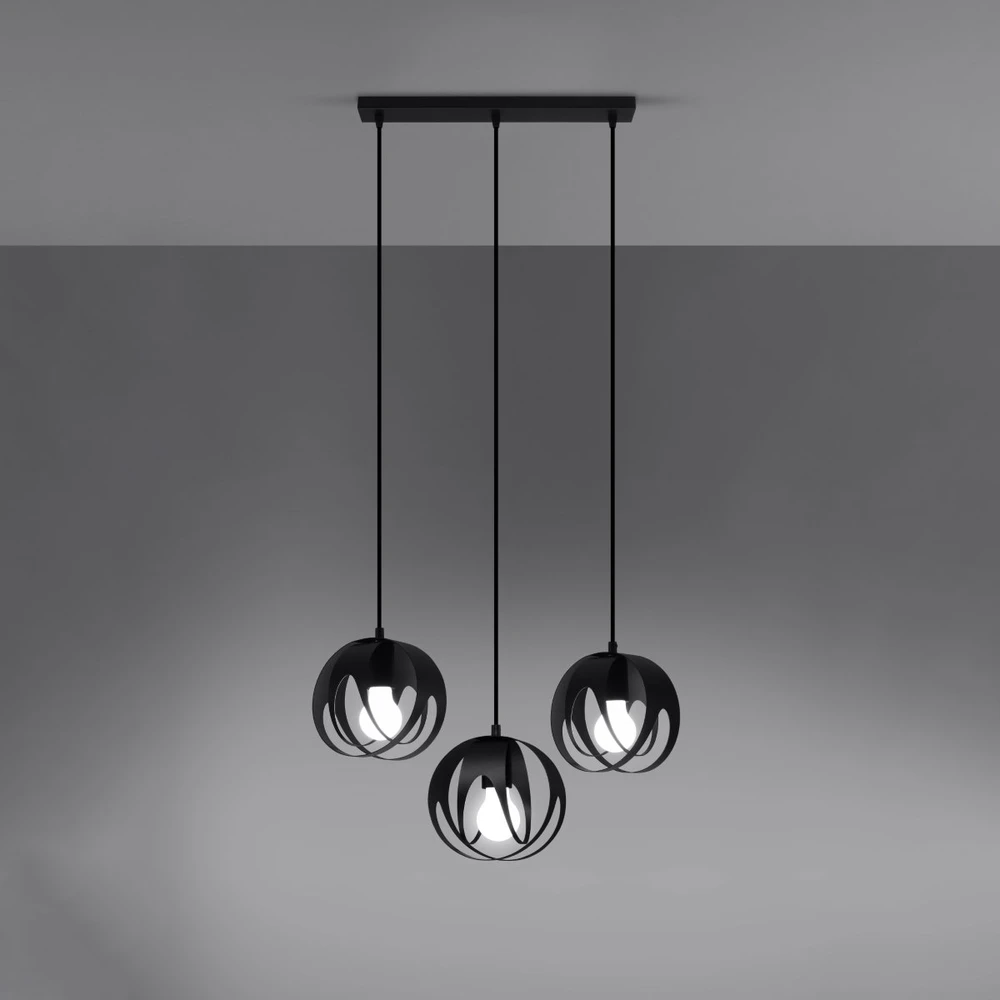 Sollux Lighting Pakabinamas šviestuvas TULOS 3L juodas