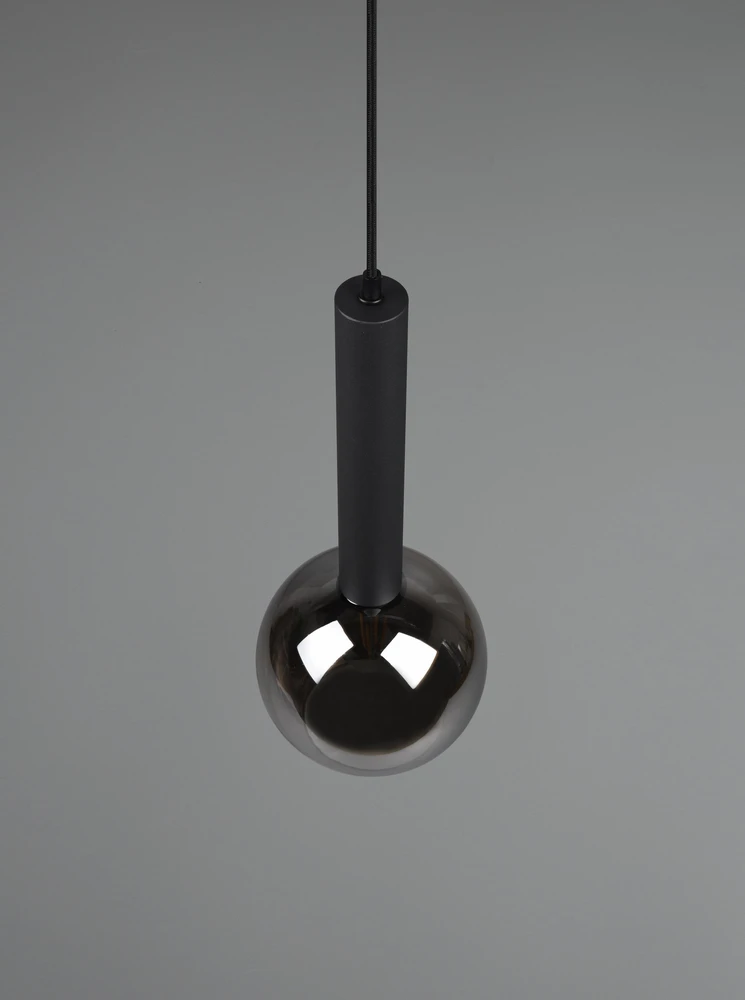 Lubinis šviestuvas Pakabinamas šviestuvas TRIO CLAYTON, 1 x E27, max 28W, juodos sp., ø20 x h150 cm