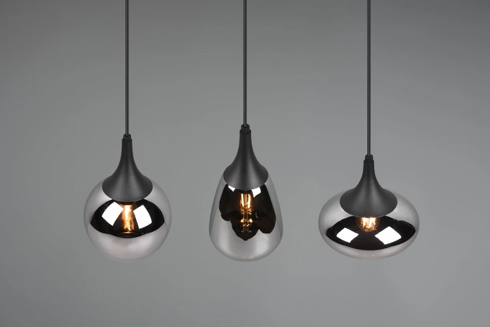 Pakabinamas šviestuvas TRIO LUMINA, 3 x E14, max 40W, juodos sp., 69 x 19 x h150 cm