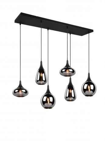 Pakabinamas šviestuvas TRIO LUMINA, 8 x E14, max 40W, juodos sp., 115 x 20 x h150 cm