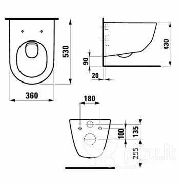 Pakabinamas klozetas Laufen Pro New su dangčiu Rimless H8669570000001