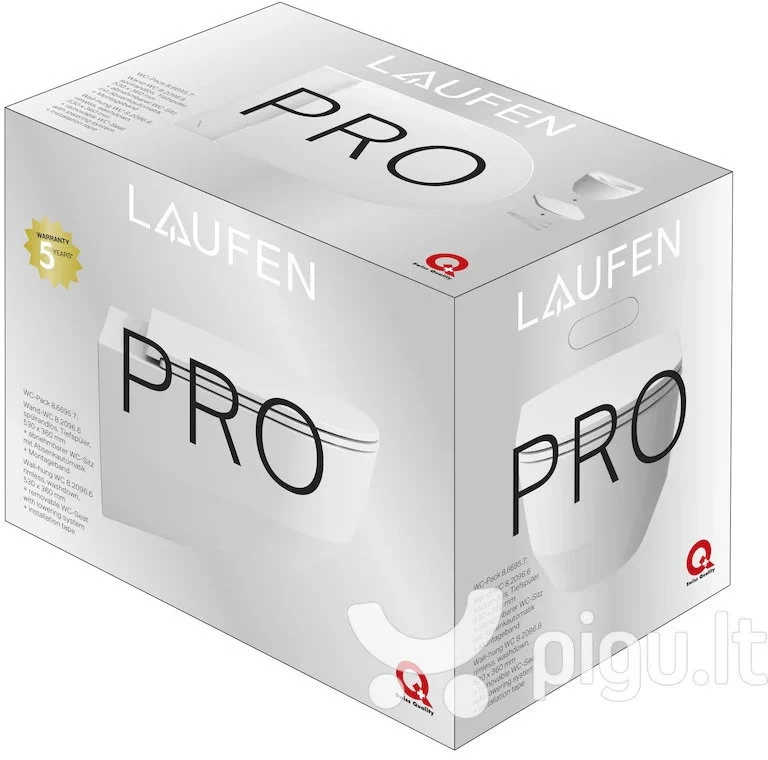 Pakabinamas klozetas Laufen Pro New su dangčiu Rimless H8669570000001