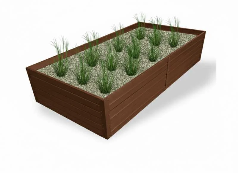 Meistro Kodas Pakelta lysvė KLASIKA GARDEN, RAL8016 (ruda), 150x75x30 cm (Pažeista pakuotė)
