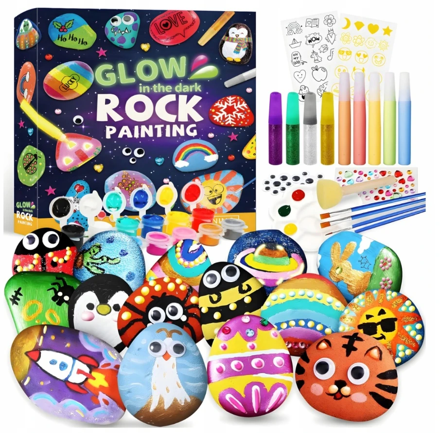 Pakko „Glow in the Dark Stone“ tapybos rinkinys „pasidaryk pats“ kūrybinė dovana