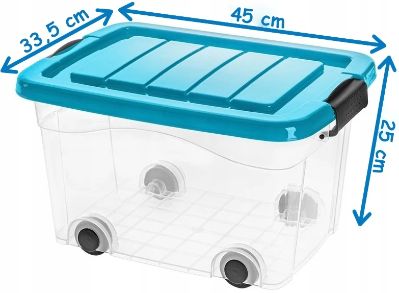 Pako POJEMNIK NA ZABAWKI UBRANIA + KÓŁKA PLASTIKOWY 20L