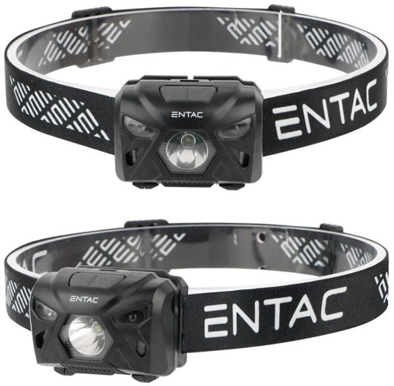 Pakraunamas žibintas ant galvos Entac 5W XPE+Raudonas USB Sensor