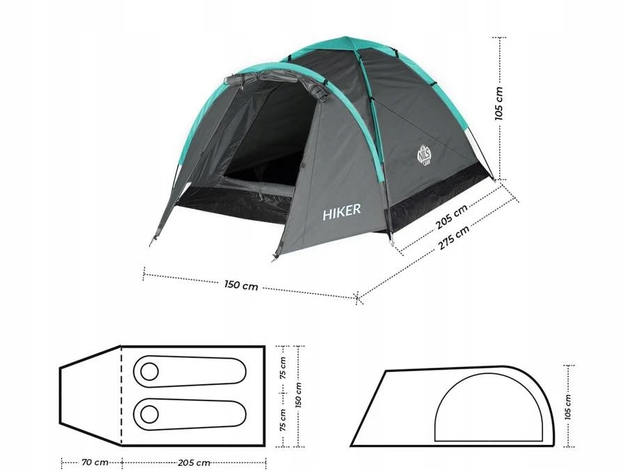Palapinė Nils Camp NC6010 Hiker, 2 asmenims