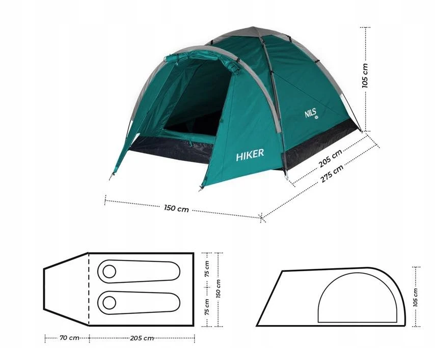Žalia turistinė palapinė Hiker NC6010 Nils Camp