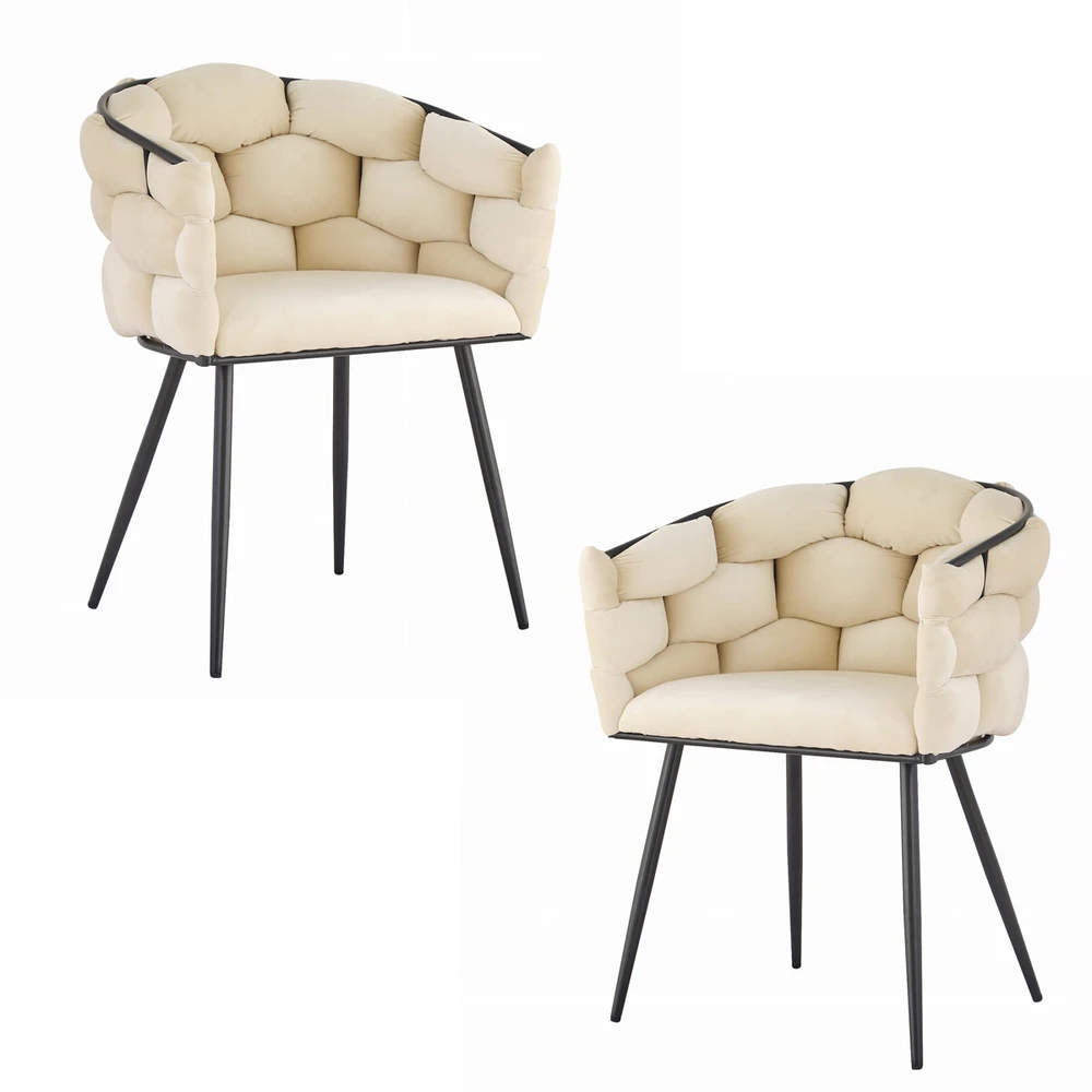 Palėpės kėdė BEIGE Velvet BUBBLE Juodas rėmas AYA kaip Prinssi veliūras