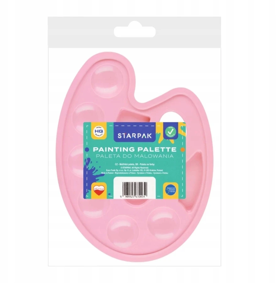 Paleta paletka do farb owalna pastelowa rožinė STARPAK 540387