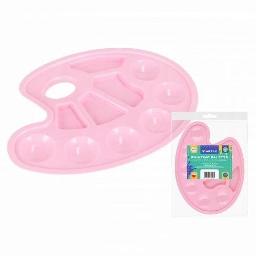 Paleta paletka do farb owalna pastelowa rožinė STARPAK 540387