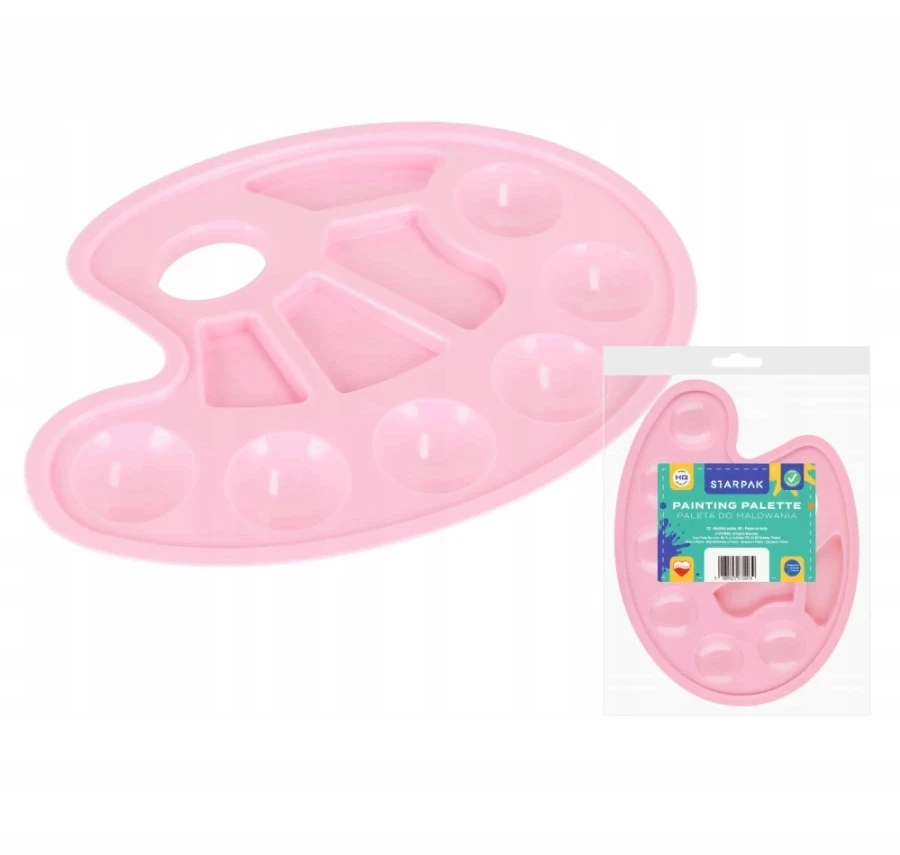 Paleta paletka do farb owalna pastelowa rožinė STARPAK 540387