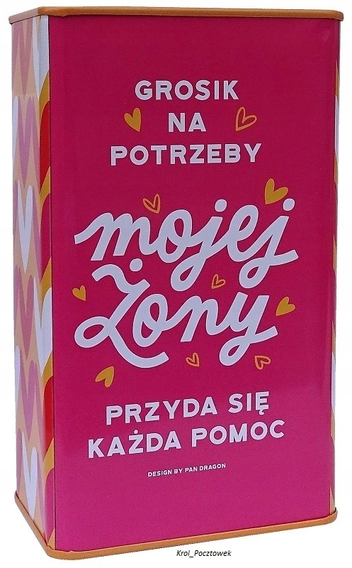 Pan Dragon SKARBONKA METALOWA DLA DZIEWCZYNKI MAŁA KRÓLEWNA PREZENT RÓŻOWA 16X9CM