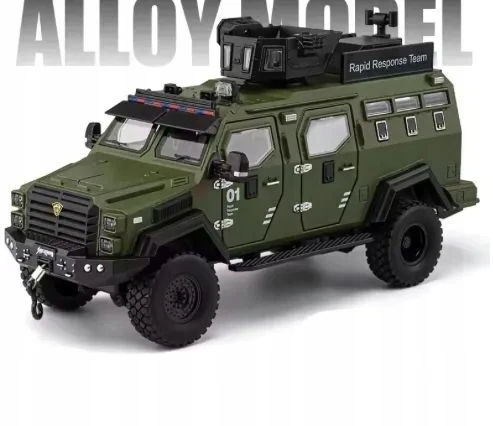 Pan i Pani Gadżet 1:24 SKALĖS VISIEURĖS KARIO POLICIJOS AUTOMOBILIŲ ŽALIA GARSO ŠVIESA