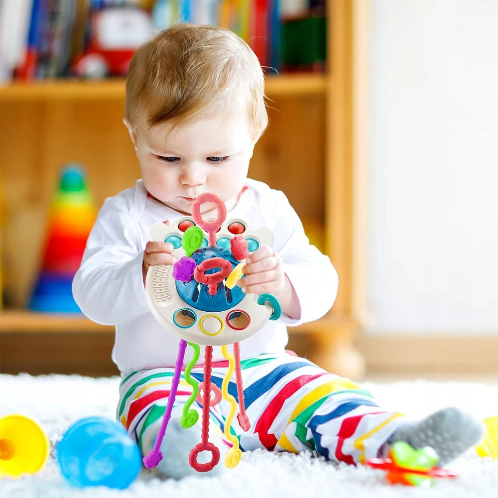 Pan i Pani Gadżet AŠTUONKOJŲ DANTYS MONTESSORI JAUTINIS ŽAISLAS 5 IN 1 VAIKAMS KŪDIKIAMS