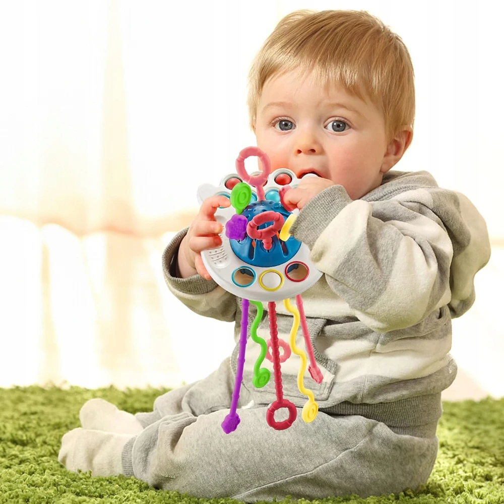 Pan i Pani Gadżet AŠTUONKOJŲ DANTYS MONTESSORI JAUTINIS ŽAISLAS 5 IN 1 VAIKAMS KŪDIKIAMS