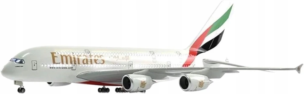 Pan i Pani Gadżet DIDŽIŲJŲ EMYRATAI AIRBUS A380 KELEIVINIO LĖKTUVO METALINIO MODELIO GARSO ŠVIESA