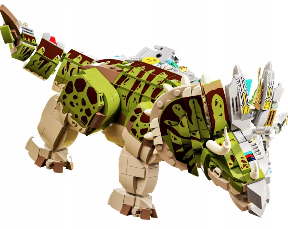 Pan i Pani Gadżet KONSTRUKCINIŲ BLOKŲ RINKINYS DINOZAURO TRICERATOPS | DĖL STATYBOS