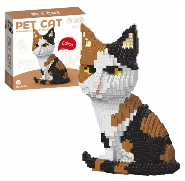 Pan i Pani Gadżet KŪRYBINIAI KALUKLIAI KATINĖS KITTEN „Pasidaryk pats“ 3D MODELIS KONSTRUKCINIŲ KALULŲ DOVANŲ RINKINYS