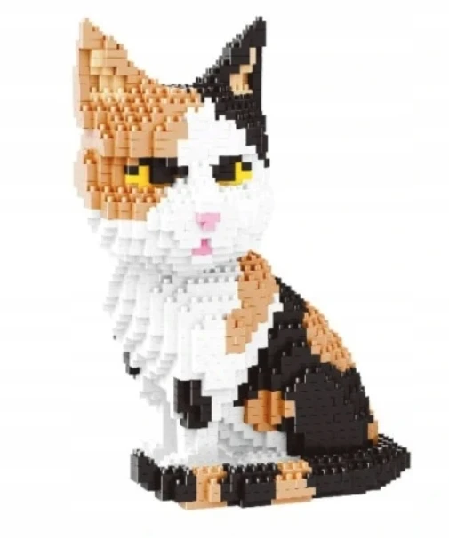 Pan i Pani Gadżet KŪRYBINIAI KALUKLIAI KATINĖS KITTEN „Pasidaryk pats“ 3D MODELIS KONSTRUKCINIŲ KALULŲ DOVANŲ RINKINYS
