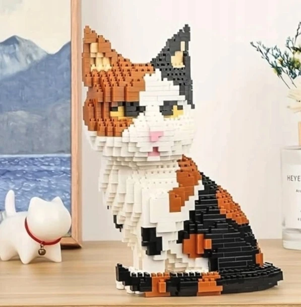 Pan i Pani Gadżet KŪRYBINIAI KALUKLIAI KATINĖS KITTEN „Pasidaryk pats“ 3D MODELIS KONSTRUKCINIŲ KALULŲ DOVANŲ RINKINYS