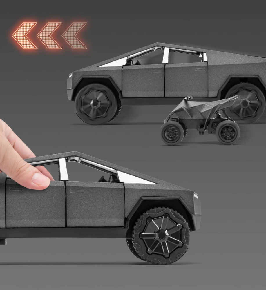 Pan i Pani Gadżet Model Tesla Cybertruck 1:32 su Quad, Led ir garsu
