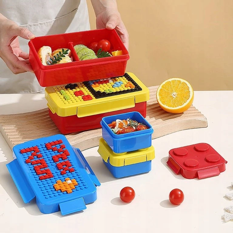 Pan i Pani Gadżet PIETŲ DĖŽĖS KONTEERINĖ PIETŲ DĖŽĖ VAIKAMS TINKA L*GO 3IN1