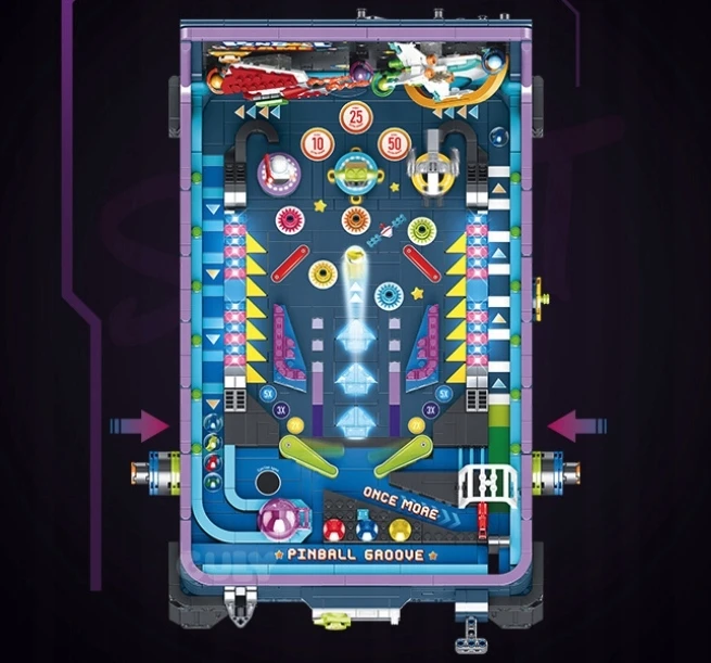 Pan i Pani Gadżet Rinkinys KLOCKÓW PINBALL GAME GO FLIPPER ZBUDUJ SWÓJ AUTOMAT Kaladėlės
