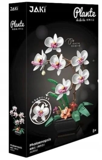 Pan i Pani Gadżet STATYBINIAI BLOKAI ORCHIDĖJA ORCHIDĖJA BALTA GĖLĖ DOVANŲ surinkimui