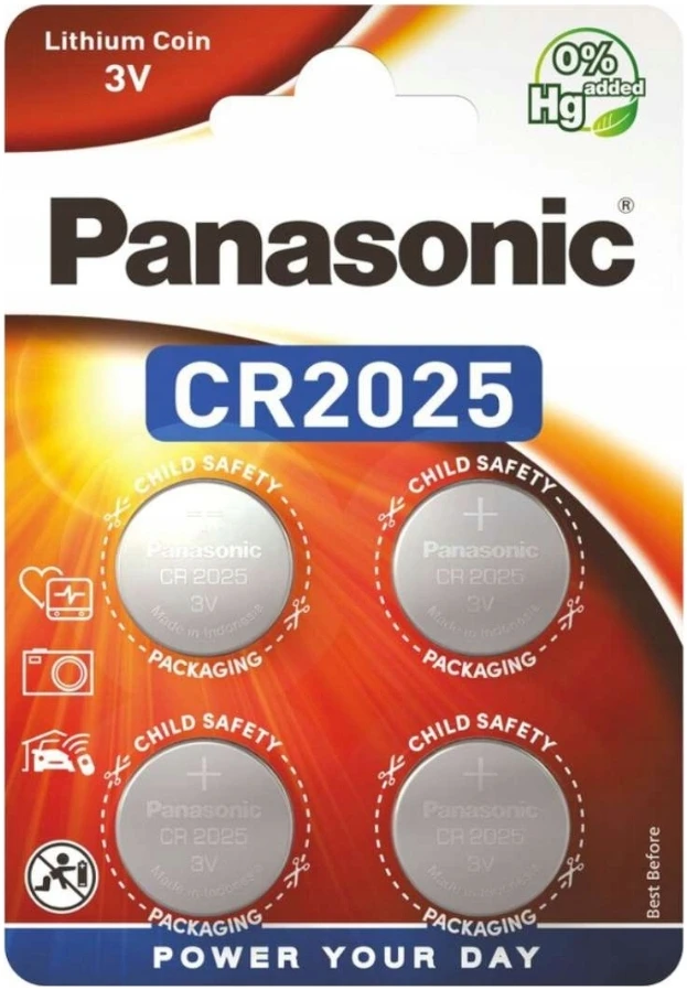Panasonic elementai CR2025/4B