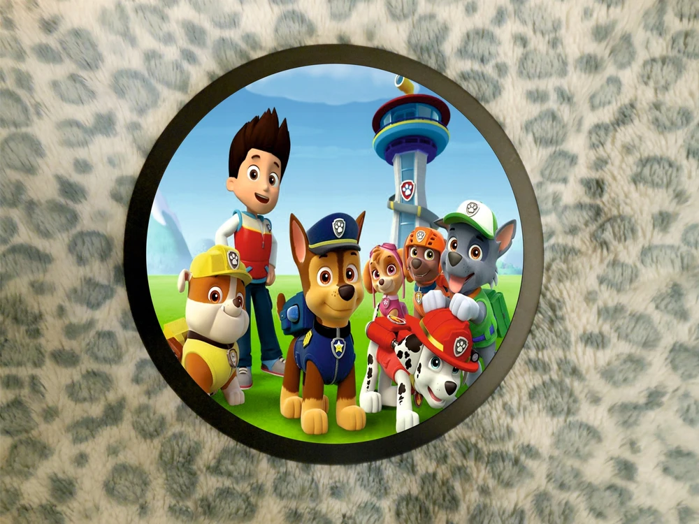 Panelinis sieninis šviestuvas PAW PATROL, apvalus