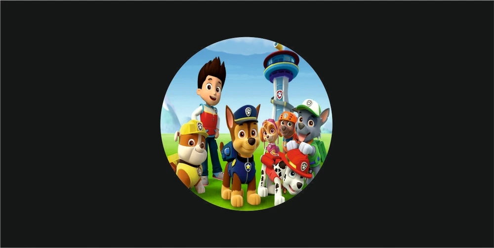 Panelinis sieninis šviestuvas PAW PATROL, apvalus