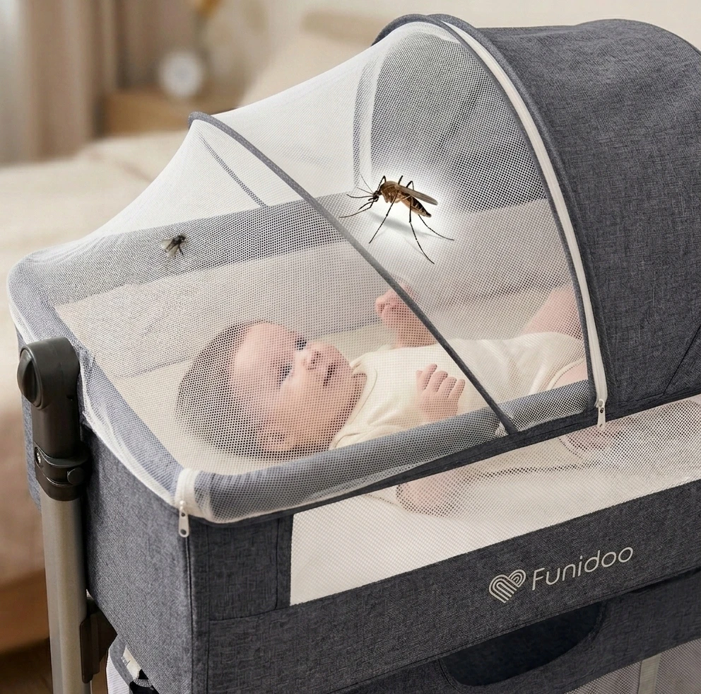 Papildoma lova su lopšio funkcija - FUNIDOO SNUG HUG - čiužinys, krepšelis