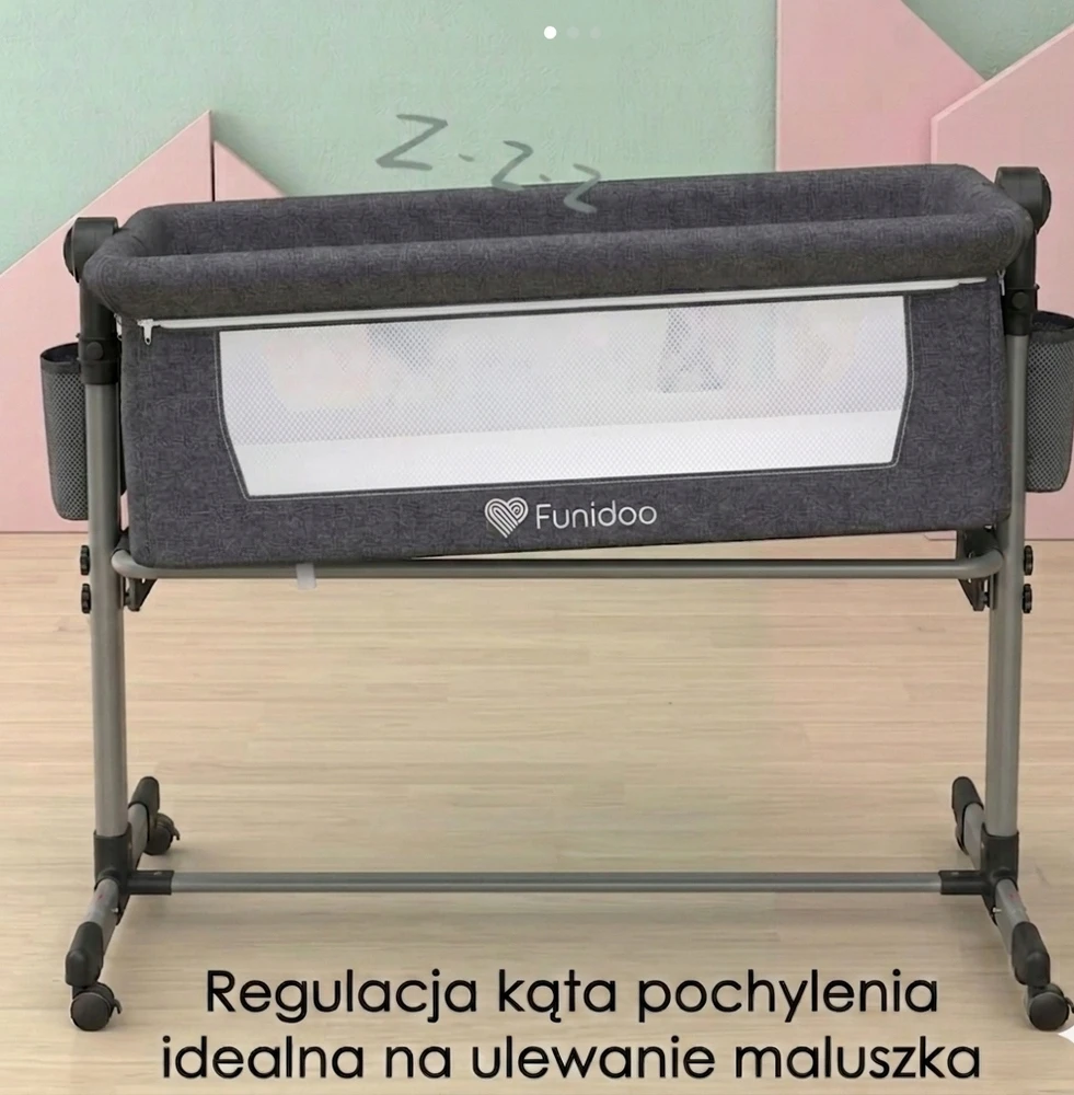 Papildoma lova su lopšio funkcija - FUNIDOO SNUG HUG - čiužinys, krepšelis
