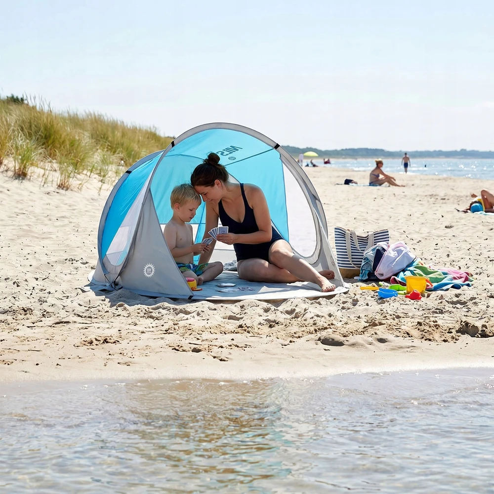 Didelė sulankstoma paplūdimio palapinė Nils Camp NC3142 mėlyna