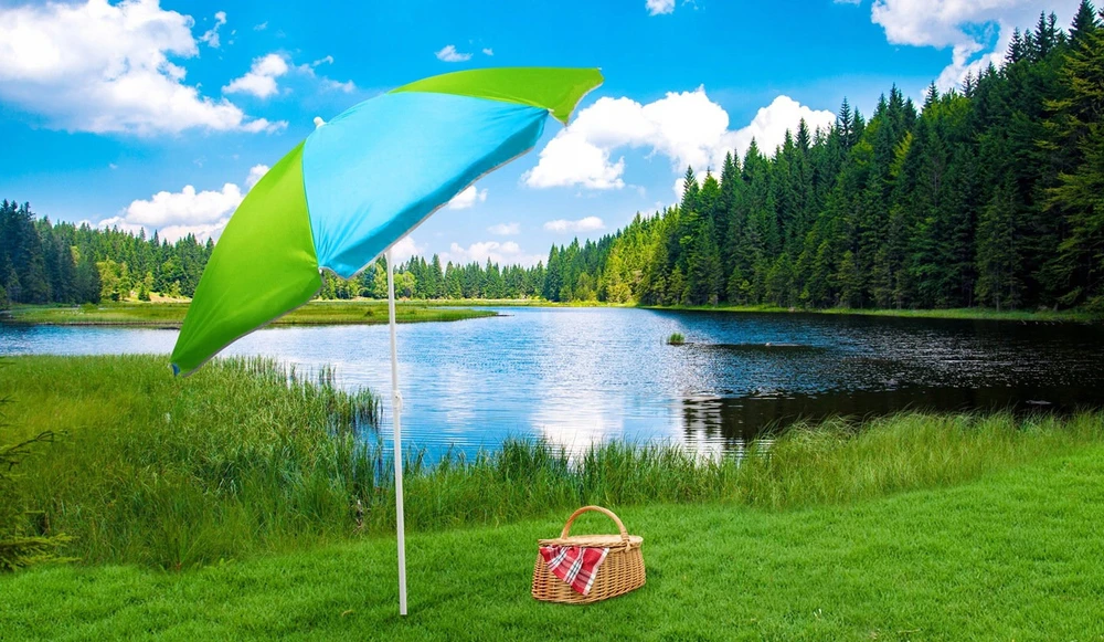 Paplūdimio skėtis PATIO Poly Palmės, 2,4 m