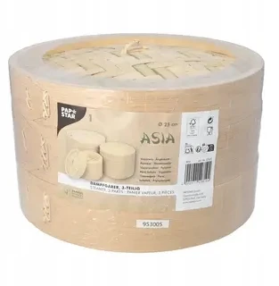 Papstar Bambukinis garintuvas BIO kukulių kepimui bao "ASIA" 16x25cm 3 vnt 1 vnt.
