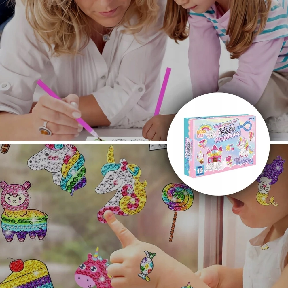 Para Toys Deimantinė tapyba Deimantinė siuvinėjimas Deimantinė tapyba mozaika 5D raktų pakabukai 5+