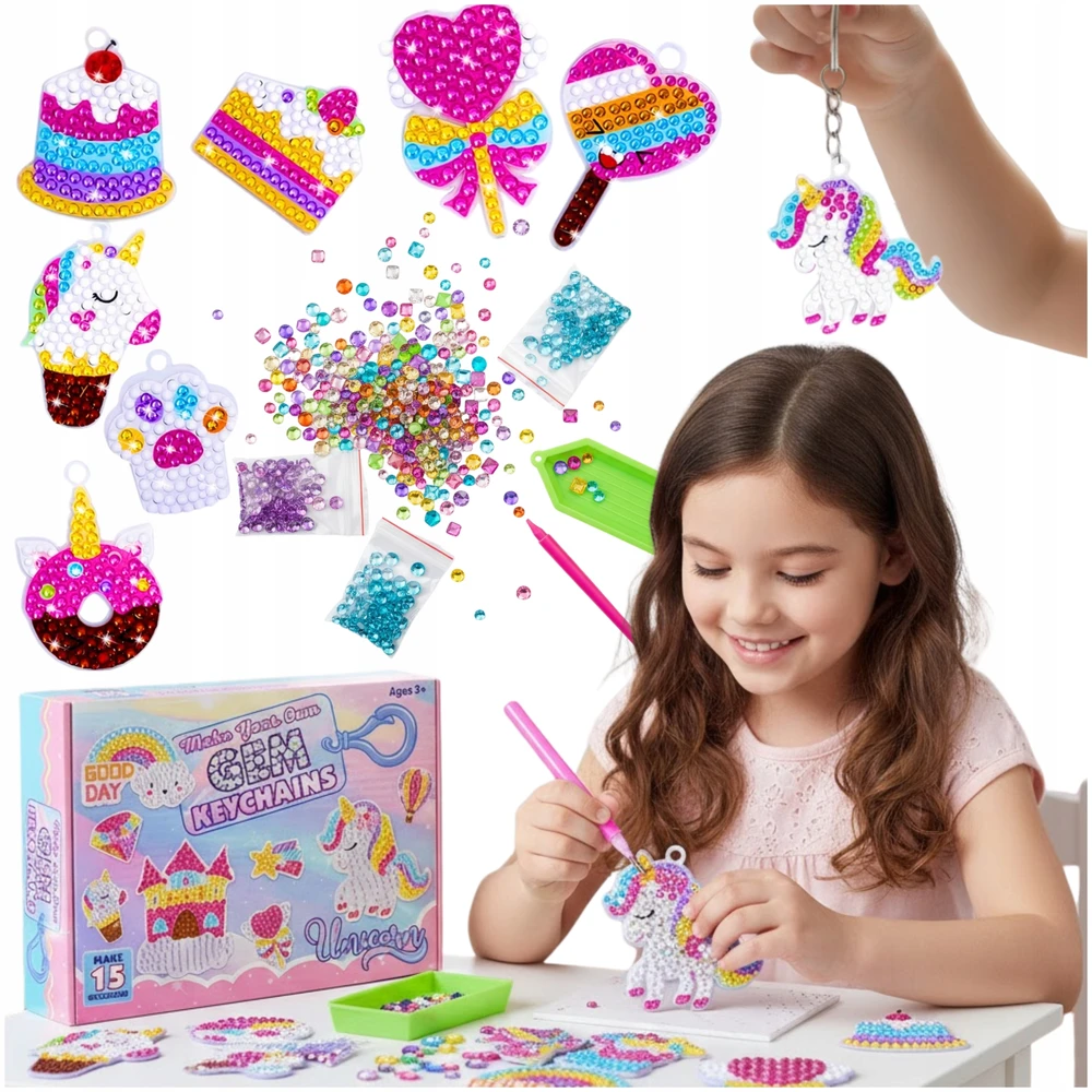Para Toys Deimantinė tapyba Deimantinė siuvinėjimas Deimantinė tapyba mozaika 5D raktų pakabukai 5+