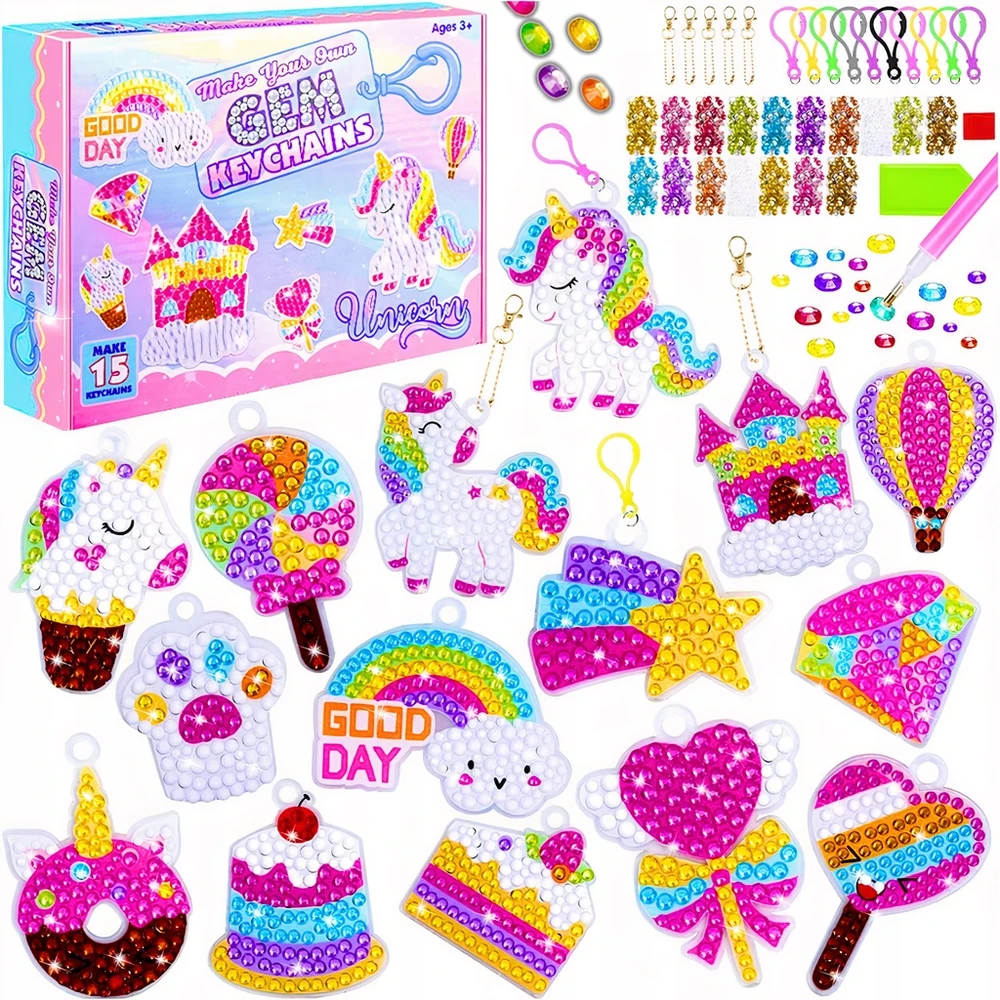 Para Toys Deimantinė tapyba Deimantinė siuvinėjimas Deimantinė tapyba mozaika 5D raktų pakabukai 5+